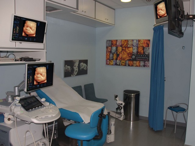 Sala azul con eco 3D otro feto